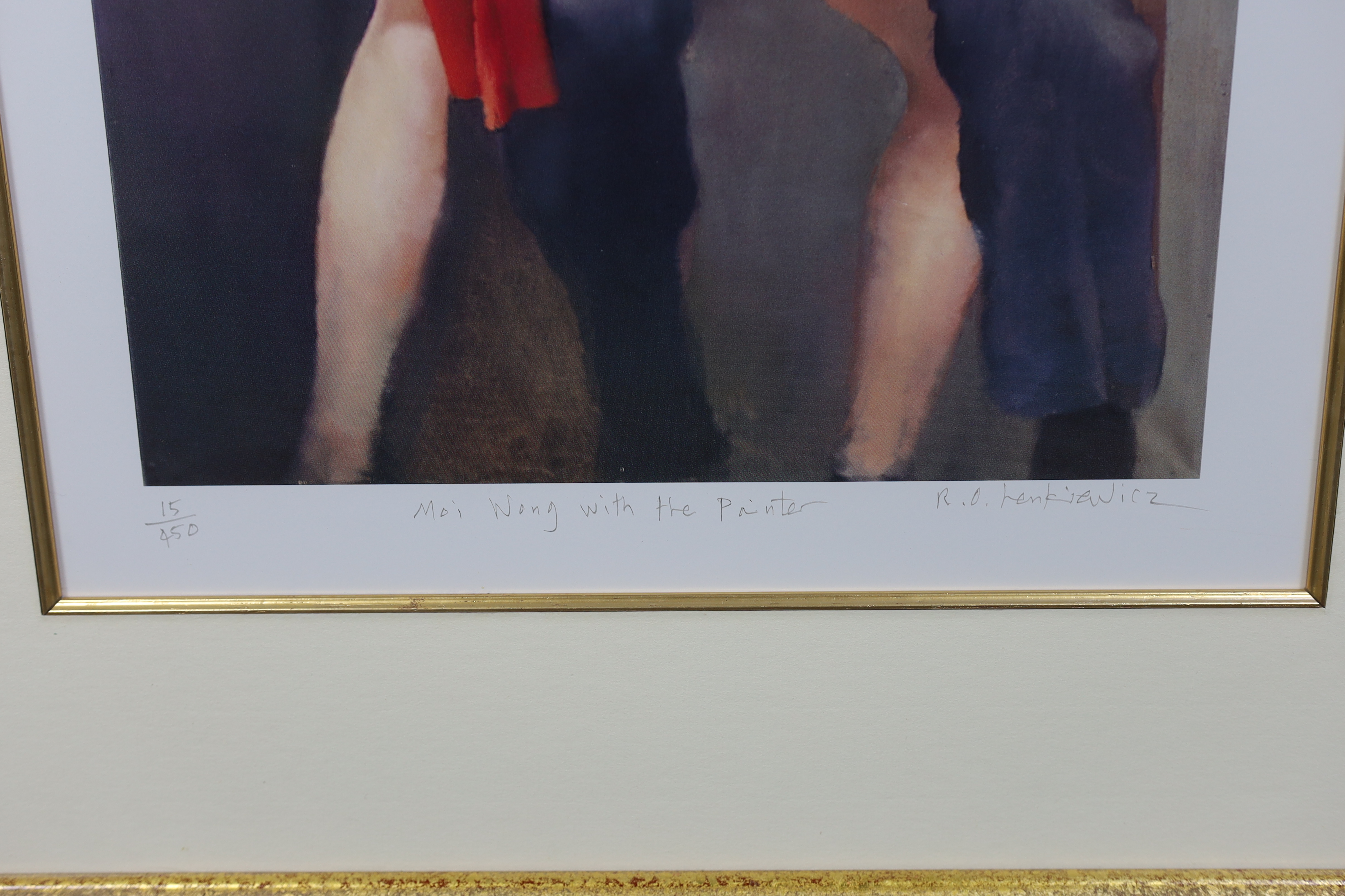 Robert Lenkiewicz (1941-2002), offset lithograph, 'The Painter with Moi', signed in pencil and titled 'Moi Wong with the painter', 5/450, 55 x 27cm. Condition - good